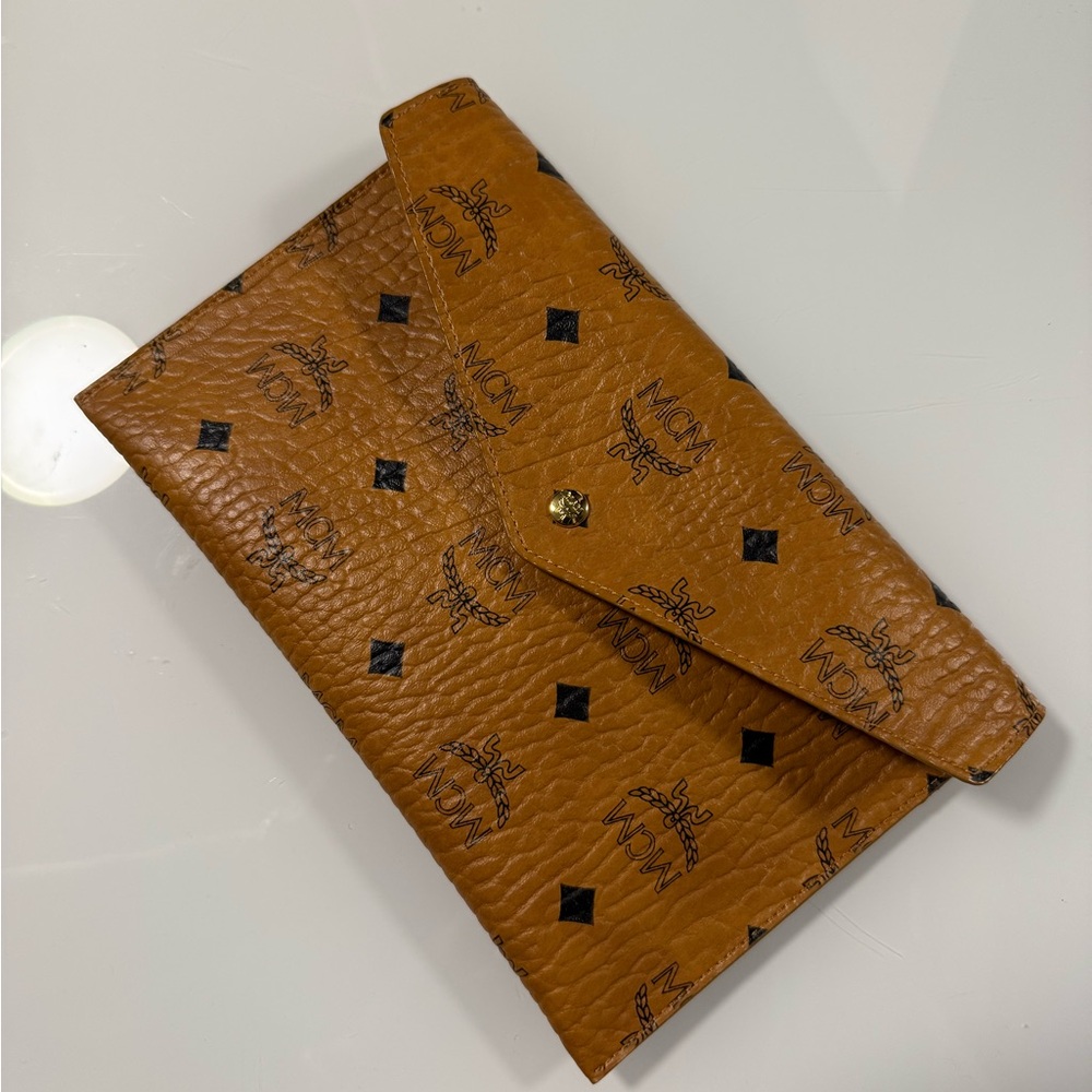 MCM Cognac Visetos Pouch or Clutch - Picture 3 of 17